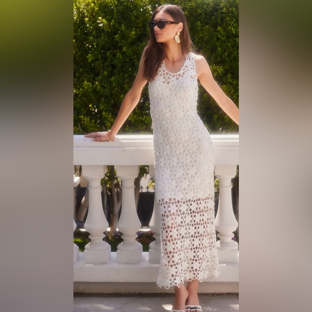 Fifteen Twenty White Floral Lace Maxi Dress